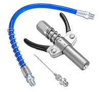 Testina per ingrassatore G Coupler, G Grasso Pistola Accoppiatore di Pistola per Grasso ad Alta Pressione, Ugello per Pistola a Grasso con Doppia Impugnatura, con 30 cm Tubo, 18G Ago Pistola Grasso