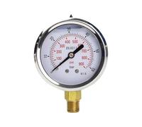 Testina per manometro sismico Manometro idraulico for pressione acqua con quadrante da 63 mm, 0-600 bar, manometro in ottone riempito d'olio(Customozed,4bar)