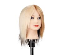 Testina Studio Parrucchieri con 4 Sezioni Capelli Naturali Umani 20/25 cm