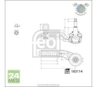 Testina testa terzo Febi Anteriore Dx Destro per FORD FOCUS