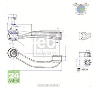 Testina testa terzo Febi Anteriore Dx Destro per MAN TGE VW CRAFTER GRAND