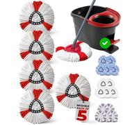 Testine di ricambio compatibili con vileda turbo 2 in 1, sostituzione della testa del mocio turbo in microfibra, ricambio per mocio Vileda triangolare girevole (rosso e bianco)