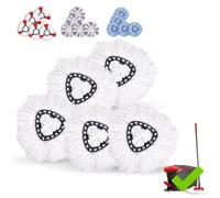 Testine di ricambio compatibili con vileda turbo 2 in 1, sostituzione della testa del mocio turbo in microfibra, ricambio per mocio Vileda Triangle Swivel Mops (bianco)