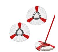 Testine di Ricambio del Mocio per Vileda Turbo EasyWring in microfibra per mocio triangolare Spin Mop 360 gradi per tutti i pavimenti, lavabile in lavatrice, uso a umido e a secco (Rosso 2 Pezzo)