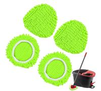 Testine di Ricambio del Mocio per Vileda Turbo EasyWring in microfibra per mocio triangolare Spin Mop 360 gradi per tutti i pavimenti, lavabile in lavatrice, uso a umido e a secco (Verde 4 Pezzo)