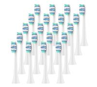 Testine di ricambio for spazzolini da denti, compatibili con Philips, Sonicare e altri manici a scatto 2100 4100 5100 5300 6100 6500 7500(White-20 Pcs)