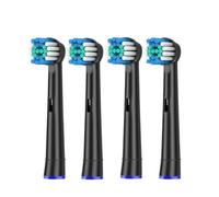 Testine Di Ricambio For Spazzolino Da 4 Pezzi, Compatibili Con Oral-B, Spazzolino Elettrico Advance Power/Vitality Precision Clean/Pro Health/Triumph/3D Exce(4pcs 17A Black)