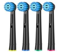 Testine di ricambio morbide e sensibili, compatibili con Oral B, compatibili con Braun, spazzolino elettrico Spazzolatura delicata e confortevole(4pcs black)