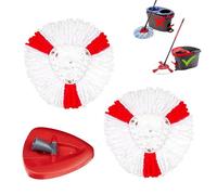Testine di Ricambio per Mop, Ricarica per Mocio in Microfibra per Vileda&O-Cedar Easywring, accessori per mop (2 Teste per Mocio e 1 Base)