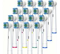 Testine di ricambio per spazzolino elettrico, compatibili con , testine di ricambio per una pulizia precisa classica, pulizia efficace e rimozione della placca Tagli Unica,16 pezziABS