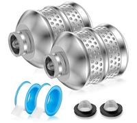 Testine irrigatore da giardino con nastro adesivo, diffusore a gorgogliamento d'acqua con filettatura 3/4-15NH da 2 pezzi, ugello di allagamento in alluminio per l'irrigazione del prato