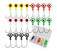 Testine Jig Da Pesca,Amo Con Testina Jig Per Pesca | 20 Pezzi Multiuso Con Occhi Realistici Resistente Per Trota Pesce Gatto Persico Acqua Salata Laghi Fiumi