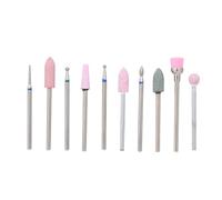 Testine per Levigatura per Unghie, 10 pezzi punte per trapano per unghie pulitore per cuticole polvere spazzola per trapano lima per lucidatura rotante testine di levigatura (02)