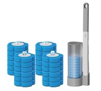 Testine per scopino per WC monouso - Testine di ricambio per la pulizia del WC, sistema di pulizia per WC monouso per il bagno (Grigio+24 testine di ricambio)