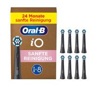 Oral-B Testine di Ricambio iO Gentle Care Nere, Testine Rotonde Originali per Gengive Sensibili, Setole angolate per rimuovere la placca, 8 Testine