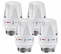 Testine termostatiche per radiatori, confezione da 4, filettatura M30 x 1.5, controlli per valvole di riscaldamento per casa e ufficio.