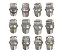 Testine ugelli a ventaglio piatti ad alta pressione in acciaio inossidabile 304 a forma di ventaglio da 6 pezzi, angolo di spruzzo 25°/40°/50°/65°/80°/95°/110°facile da install 1/4 1.1mm(0.043in) 65°