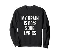 Testo Canzone My Brain is 80% Percent Funny Music Lover Felpa