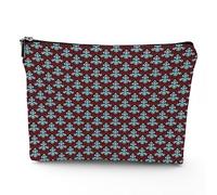 Testo della Costituzione, borse per il trucco in lino da donna, vintage Constitution America 4 luglio, borsa cosmetica da viaggio impermeabile, borsa per trucco per borsa, marrone, 17,8 x 22,9 cm,