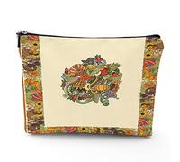 Testo della Costituzione, borse per il trucco in lino da donna, vintage Constitution America 4 luglio, borsa cosmetica da viaggio impermeabile, borsa per trucco per borsa, marrone, 17,8 x 22,9 cm,