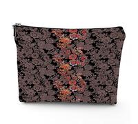 Testo della Costituzione, borse per il trucco in lino da donna, vintage Constitution America 4 luglio, borsa cosmetica da viaggio impermeabile, borsa per trucco per borsa, marrone, 17,8 x 22,9 cm,