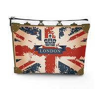 Testo della Costituzione, borse per il trucco in lino da donna, vintage Constitution America 4 luglio, borsa cosmetica da viaggio impermeabile, borsa per trucco per borsa, marrone, 17,8 x 22,9 cm,