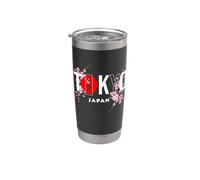 Testo di TOKYO e Giappone con fiori di Sakura Bicchiere termico in acciaio inox doppia parete