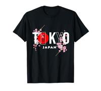 Testo di TOKYO e Giappone con fiori di Sakura Maglietta