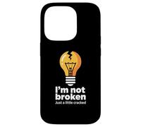 Testo divertente Memes Funny I'm Not Broken Just A Little Cracked Custodia per iPhone 14 Pro