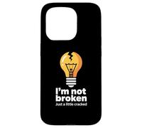Testo divertente Memes Funny I'm Not Broken Just A Little Cracked Custodia per iPhone 15 Pro