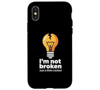 Testo divertente Memes Funny I'm Not Broken Just A Little Cracked Custodia per iPhone X/XS