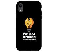 Testo divertente Memes Funny I'm Not Broken Just A Little Cracked Custodia per iPhone XR