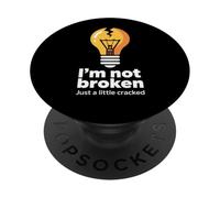 Testo divertente Memes Funny I'm Not Broken Just A Little Cracked PopSockets PopGrip Adesivo