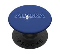 Testo in grassetto dell'Alaska con un orso polare su un ghiacciaio minimalista PopSockets PopGrip Adesivo