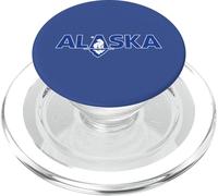 Testo in grassetto dell'Alaska con un orso polare su un ghiacciaio minimalista PopSockets PopGrip per MagSafe