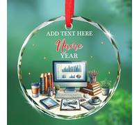 Testo personalizzato Contabile Vetro Ricordo Natale, CPA Ornamenti Regali per Contabili Colleghi, Nome personalizzato Contabilità Specialista Decorazione di Natale Ornamento 2025, CPA Lovers Vetro