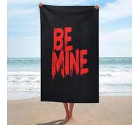 TESTO ROSSO BE MINE on BLACK Telo mare in microfibra senza sabbia, grande asciugamano da doccia multiuso assorbente per bagno piscina 130 x 80 cm