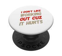 Testo umoristico divertente Non mi piace lavorare fuori perché fa male PopSockets PopGrip Adesivo