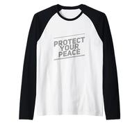 Testo umoristico Divertente per Persone Divertente Proteggere la Pace Maglia con Maniche Raglan