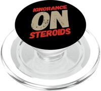 Testo umoristico divertente per persone divertente stupida ignoranza sugli steroidi PopSockets PopGrip per MagSafe