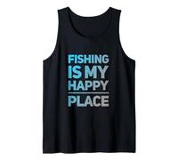 Testo umoristico Divertente Pescatori Pesca è Il Mio Posto Felice Canotta