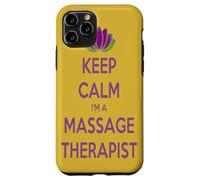 Testo viola del fiore di loto Keep Calm I Am A Massaggiator Custodia per iPhone 11 Pro