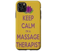 Testo viola del fiore di loto Keep Calm I Am A Massaggiator Custodia per iPhone 11 Pro Max