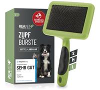 TESTURTEIL 05/24 ReaVET Spazzola per cani e gatti, spazzola per peli lunghi di cani e gatti, per razze grandi, rimuove delicatamente il sottopelo, i grovigli e i nodi, spazzole per animali domestici