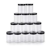 testyu 14 Pezzi Barattoli Cucina Plastica Trasparente, 250 ml Contenitori Vuoti Ermetici da Barattolini Plastica con Coperchio per Casa, Cucina, Artigianato Artistico, Cosmetico, Campione