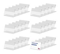 testyu 30 Pezzi Porta Cartelli in Acrilico, 8 x 5 cm Porta Etichette in Acrilico Trasparente, Portanome da Tavolo per Scaffali, Panetterie, Negozi di Alimentari