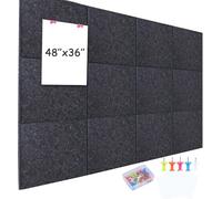 testyu Confezione da 12 pannelli acustici per pareti, piastrelle grandi in feltro con puntina da disegno, bacheche per la riduzione del rumore alternative per bacheca in sughero (30x30 cm), grigio