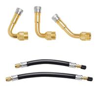 testyu Estensione Valvola Pneumatico Set, 3 Pezzi Angolo Estensori di Valvole con 2 Pezzi Gomma Estensori Valvola per Auto Bici Camion Motocicletta