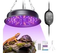 testyu Lampada UVB per Rettili, Luce per Rettili con Timer a 3-6-12 Cicli e 3 Livelli di Luminosità, Lampada UVA/UVB a Spettro Completo per Tartarughe, Draghi Barbuti e Serpenti