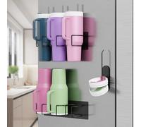 testyu Portabicchieri Magnetico per Frigorifero, Stanley Portabicchieri da 40 Oz con Organizer per Coperchio di Bicchiere, Robusto Organizer Magnetico per Bottiglie d'Acqua per Cucina e Frigorifero